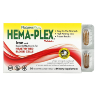 Залізо з кофакторами, Hema-Plex, із тривалим вивільненням, NaturesPlus