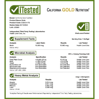 Біотин, 10000 мкг, California Gold Nutrition