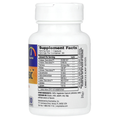 Digest Basic, формула Essential Enzyme, Enzymedica