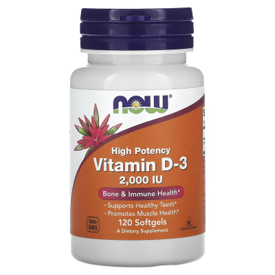 Вітамін D3, високоефективний, NOW Foods