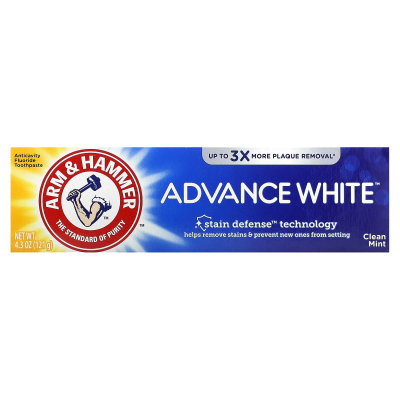 Відбілювальна зубна паста підвищеної ефективності, м’ята, Arm & Hammer, AdvanceWhite
